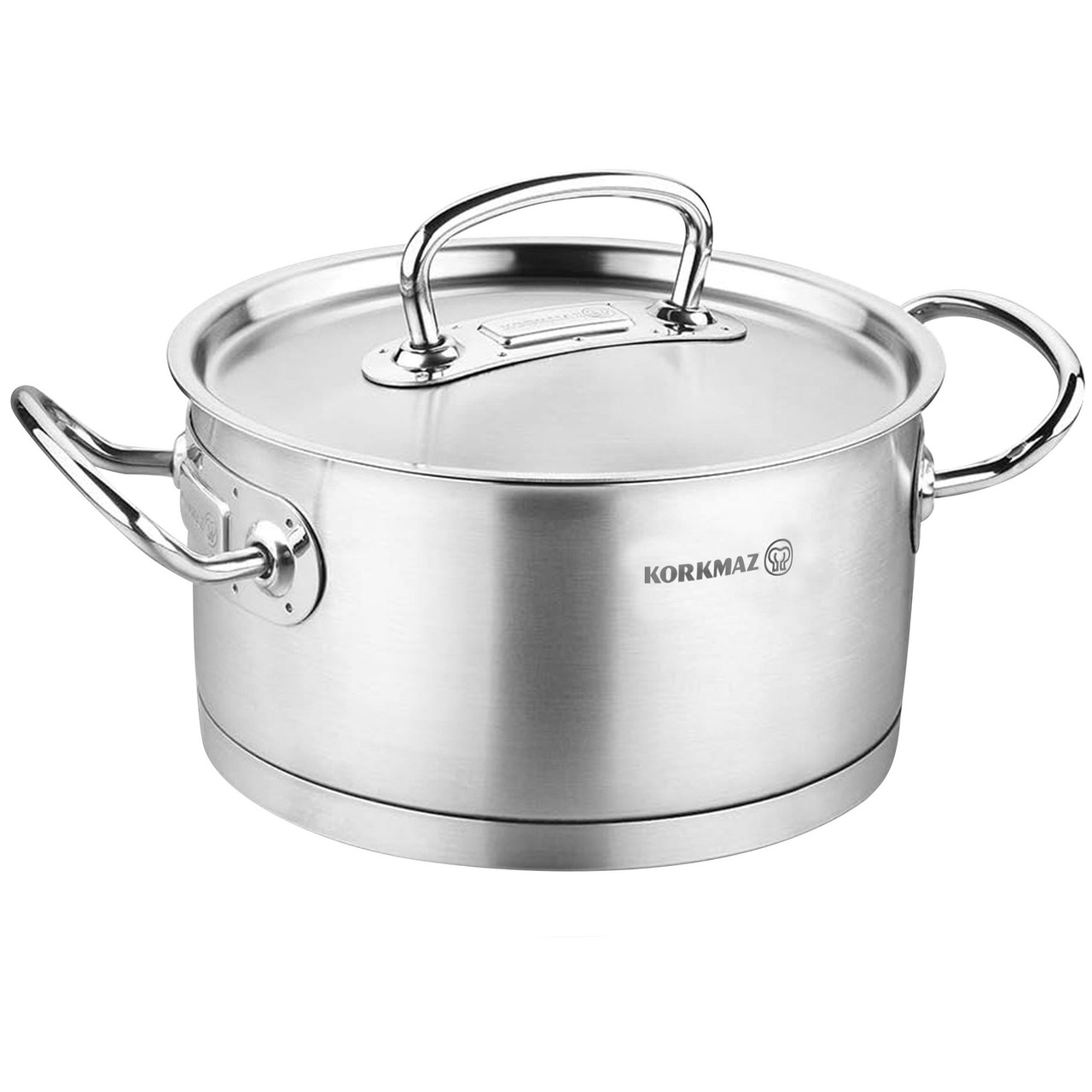 Korkmaz Proline Professional Series 1.5 Liter Stainless Steel Low Casserole with Lid in Silver