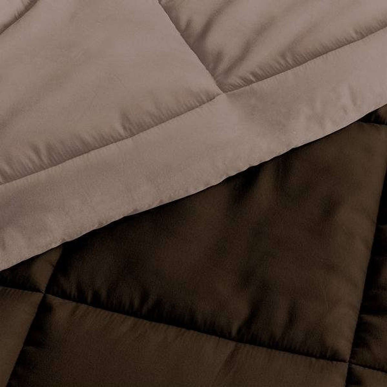 King/Cal King 3-Piece Microfiber Reversible Comforter Set in Taupe Brown