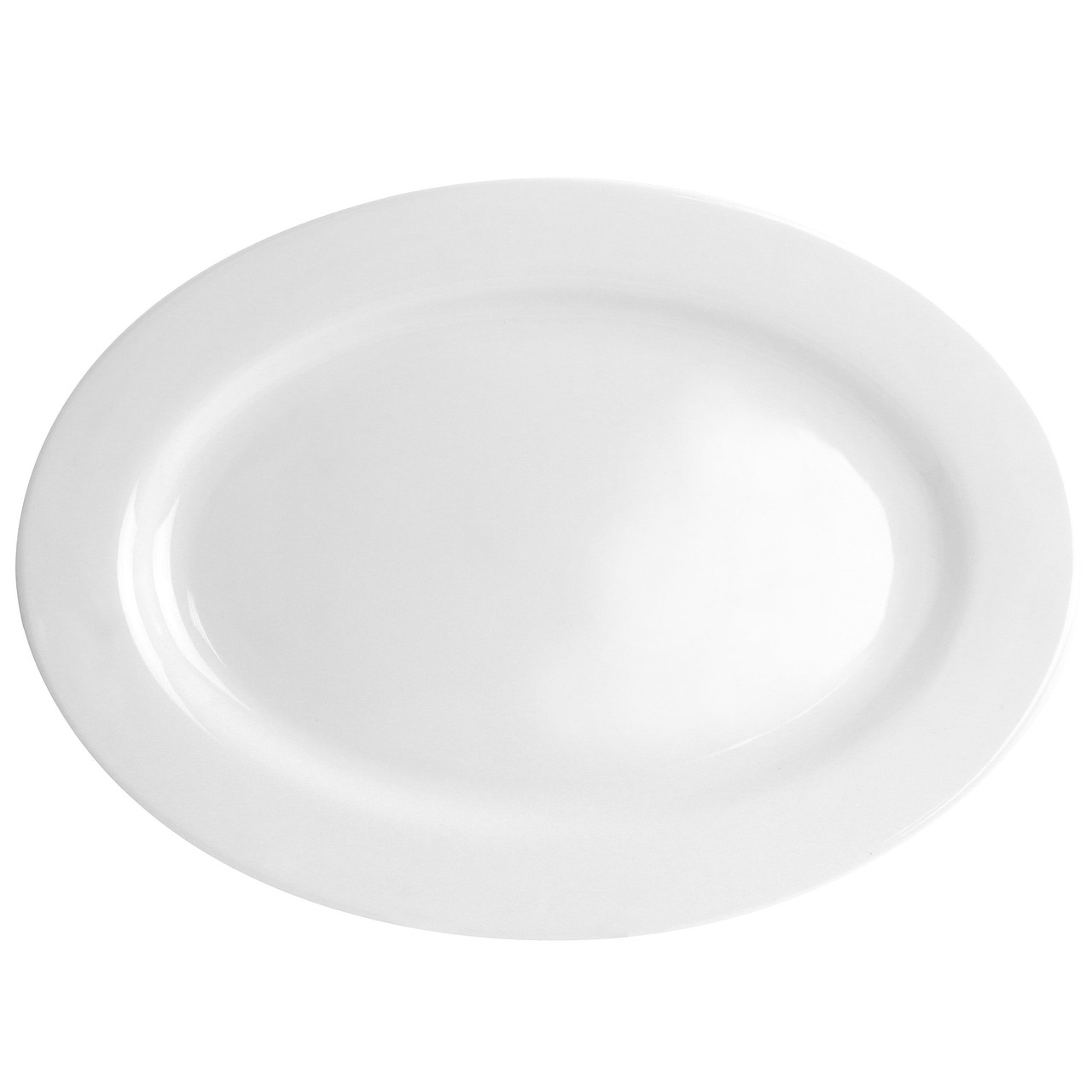 Gibson Elite Fine Ceramic 18 Inch Oval Serving Platter in White