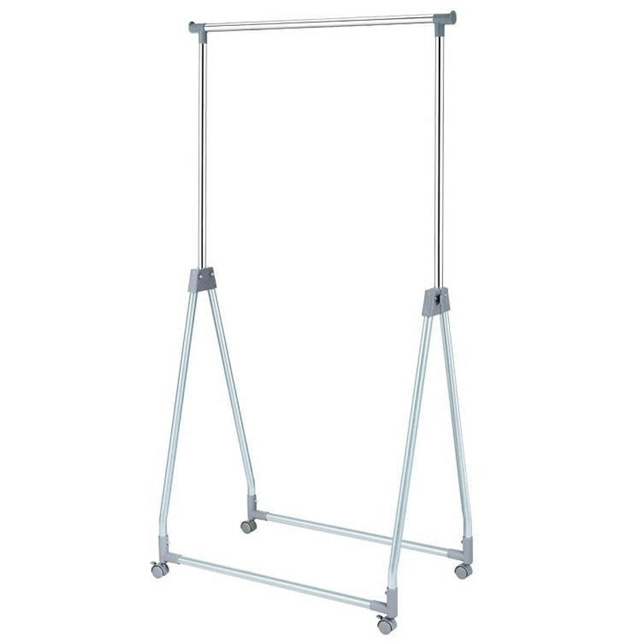 Folding Extendable Metal Garment Rack Clothes Hanging Rod with Lockable Wheels