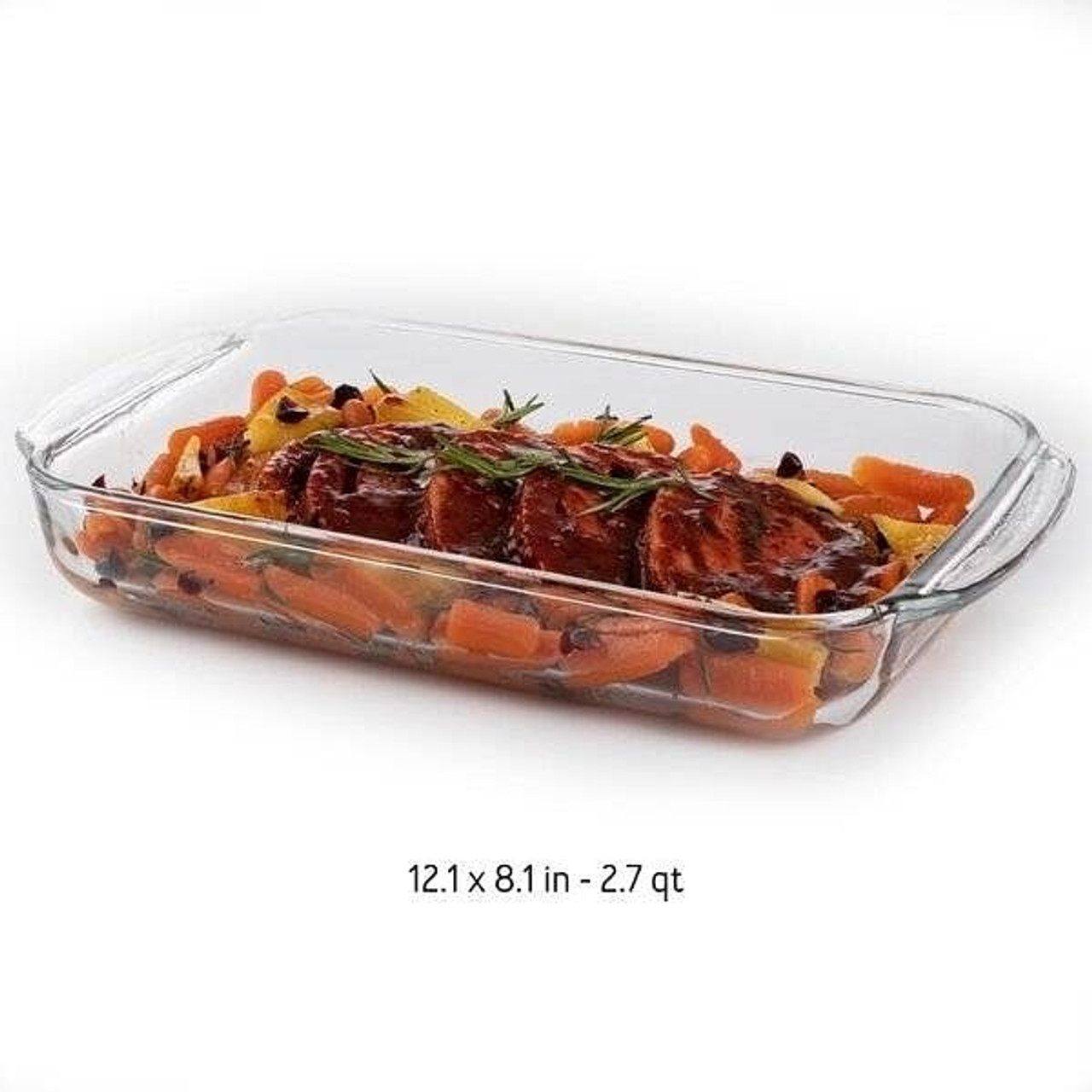 3 Piece Transparent Glass Casserole Baking Dish Set