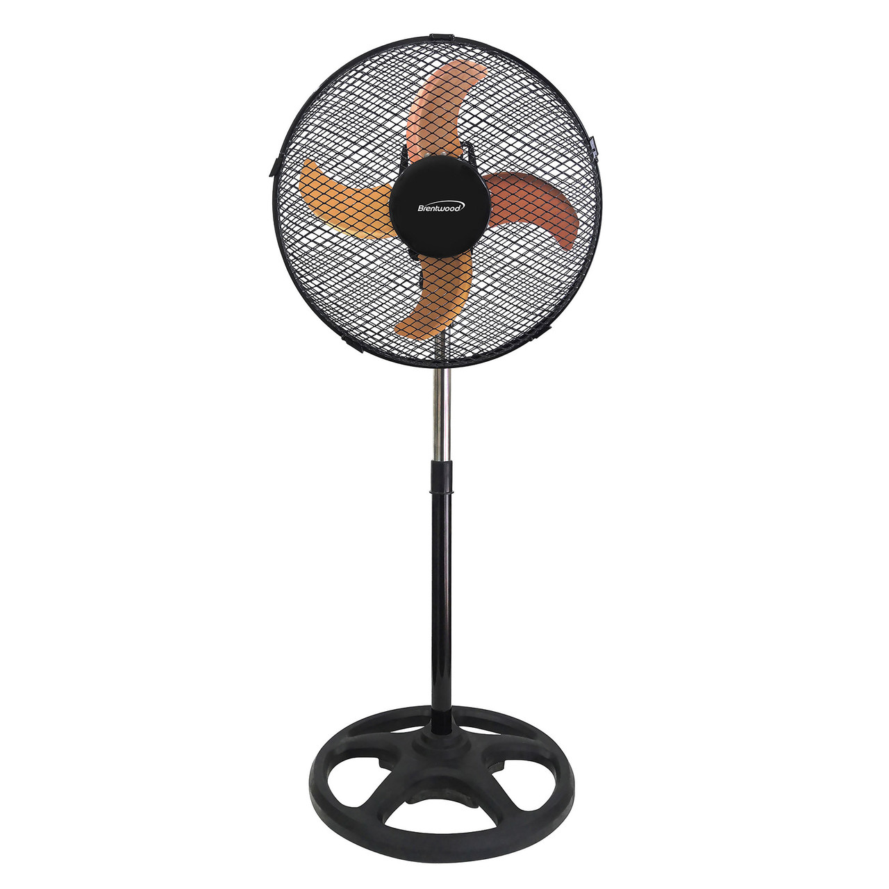 Brentwood 3 Speed 12in Oscillating Stand Fan in Black