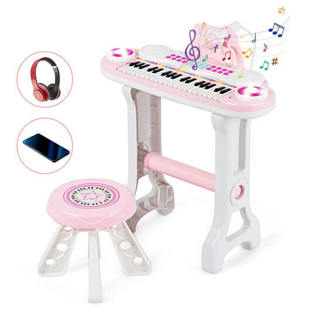 37-key Kids Electronic Piano Keyboard Playset-Blue