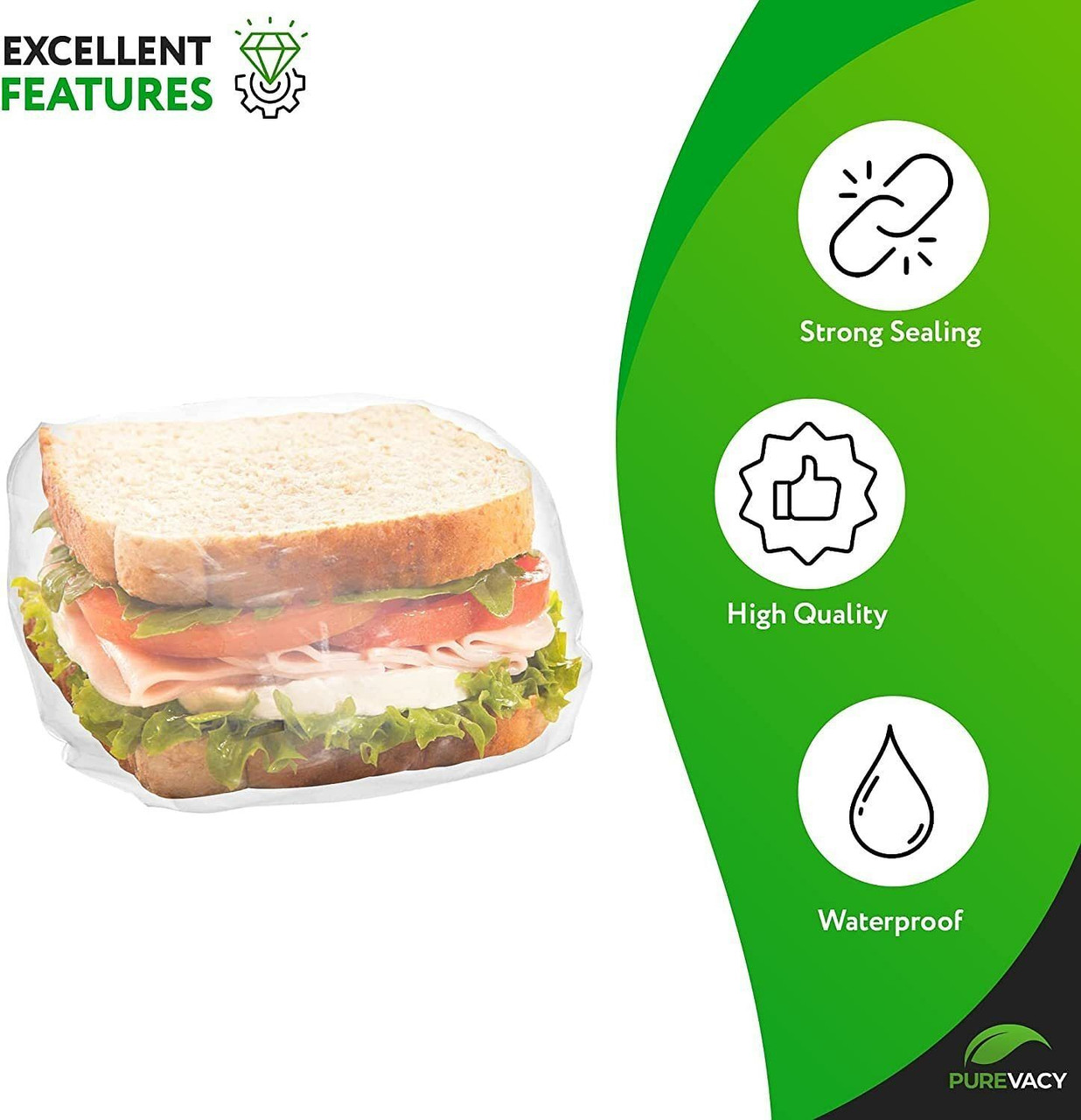 Fold Top Plastic Sandwich Bags 6.75" x 6.75", Pack of 16000 Clear Plastic Sandwich Baggies with Fli