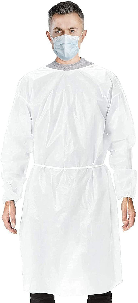 Hospital Disposable Gowns with Sleeves XX-Large Size Microporous PPE Medical Isolation Gowns Dispos