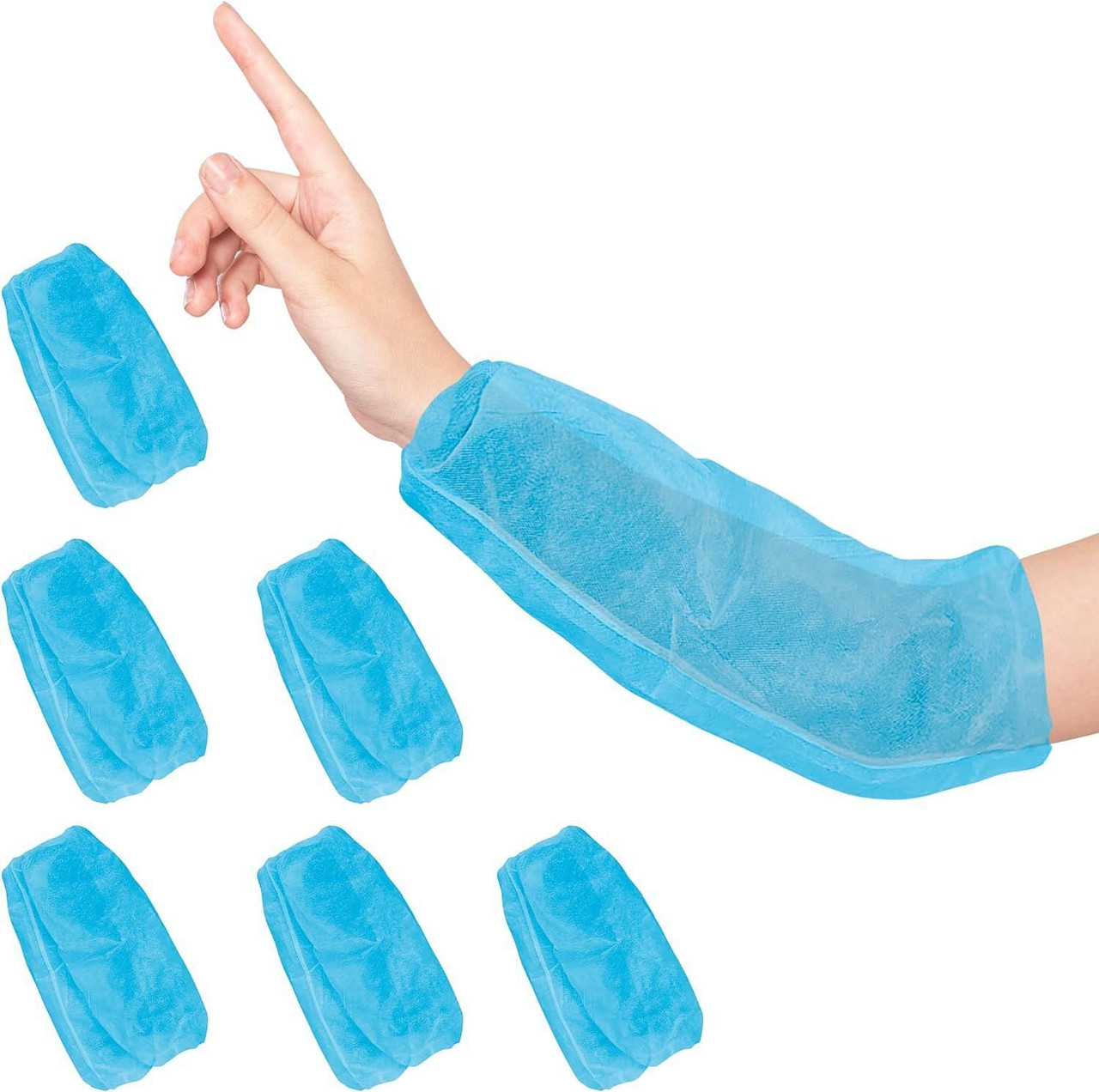 Disposable Sleeve Protectors for Arms 18'', Pack of 1000 Blue Disposable Sleeve Covers PP+PE 82 GSM