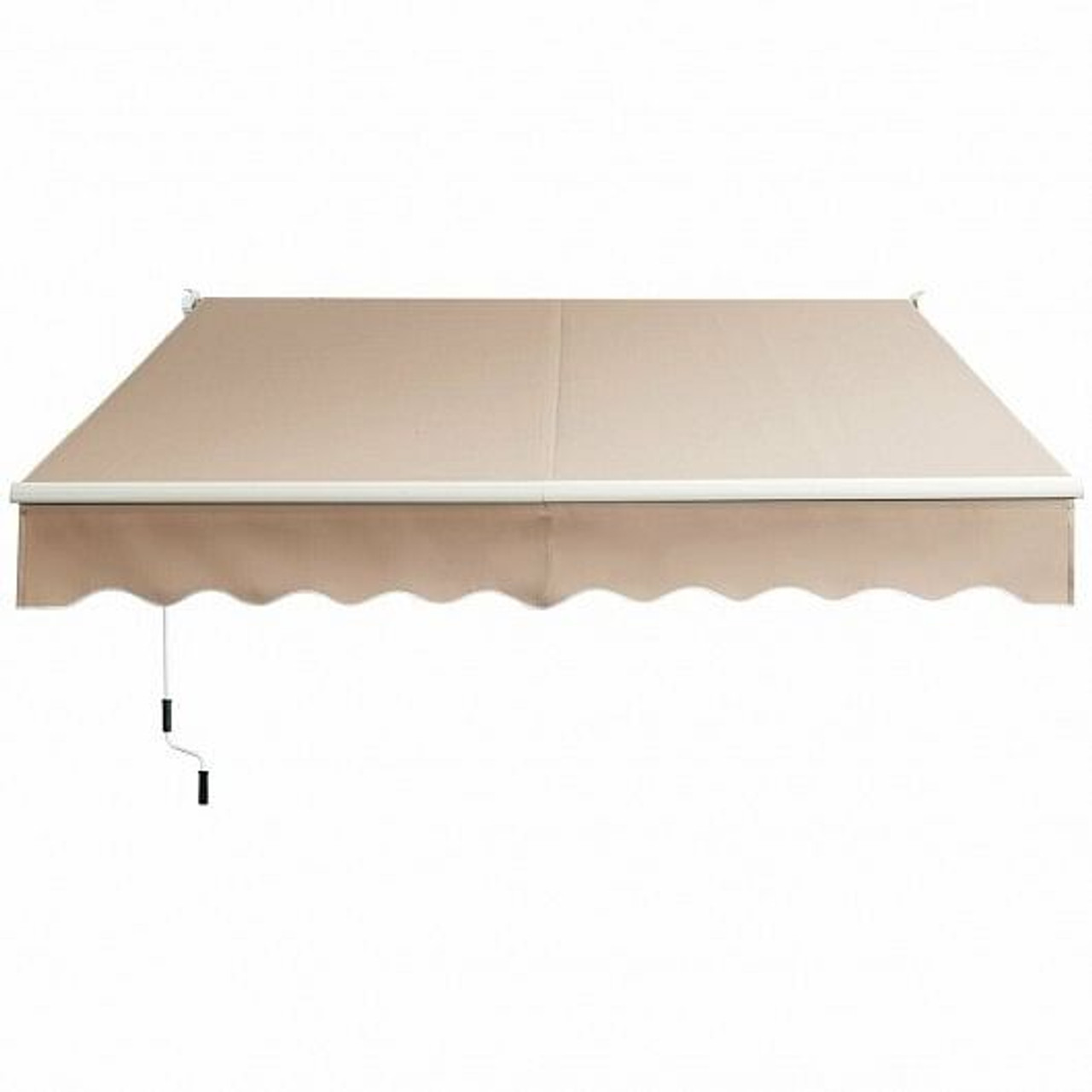 10 x 8.2 Feet Retractable Awning with Easy Opening Manual Crank Handle-Beige