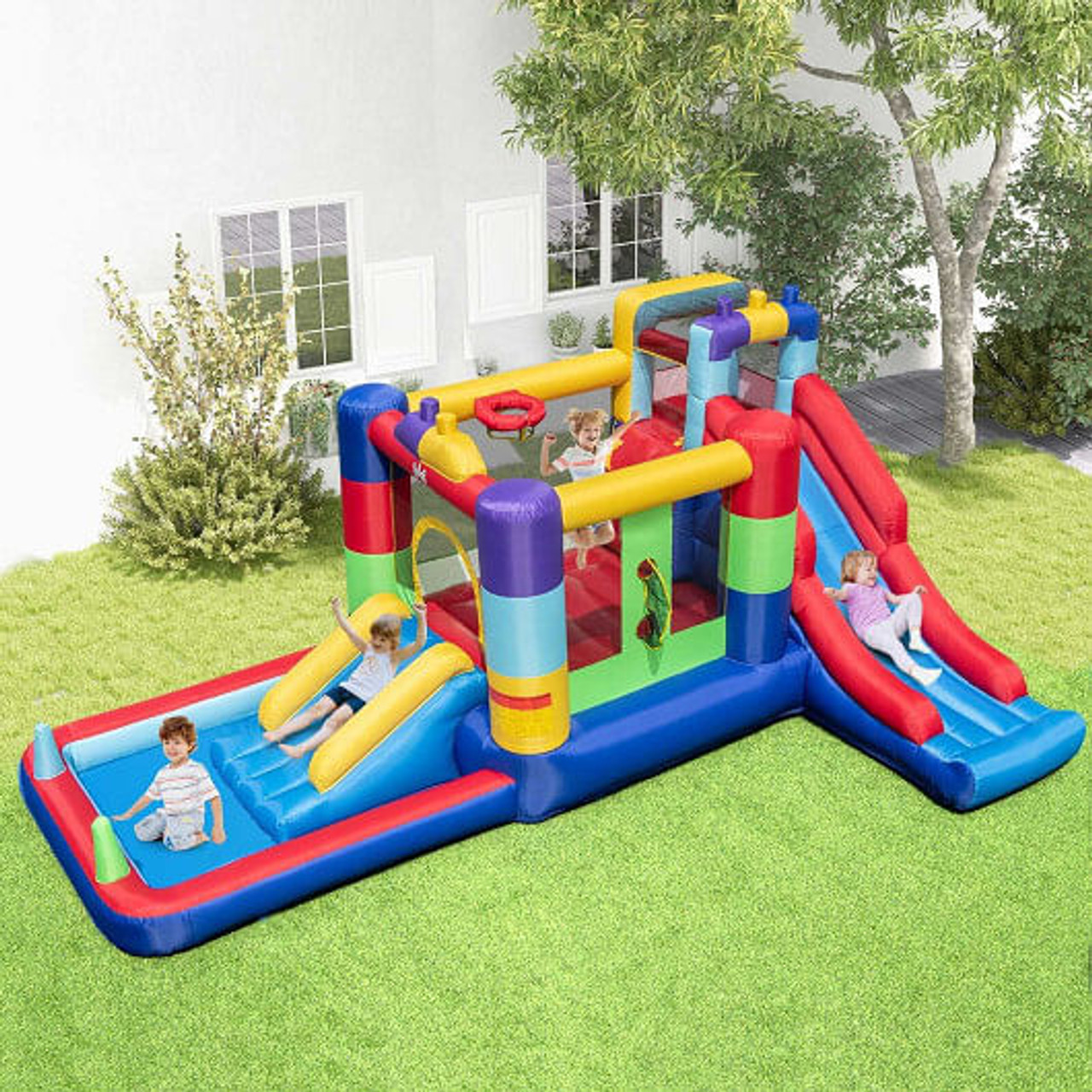 Inflatable Bounce House with 680W Blower and Ball Pit