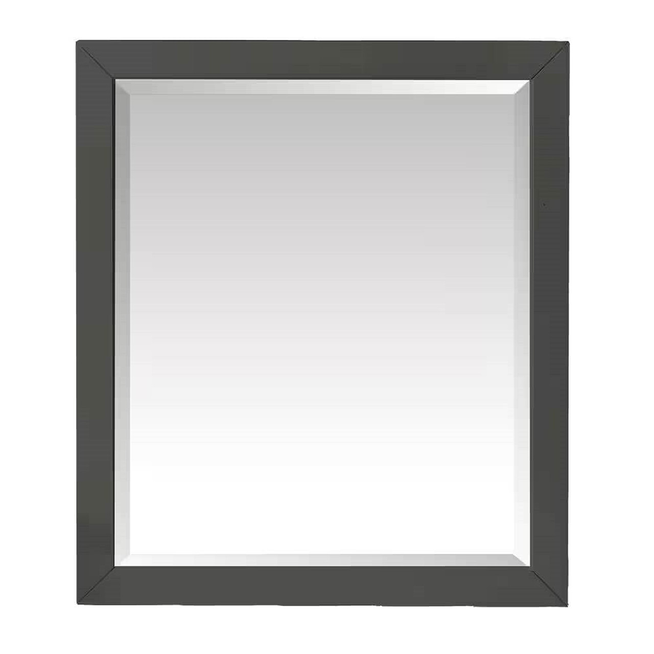 32-in x 28-in Bathroom Wall Mirror with Grey Solid Wood Frame