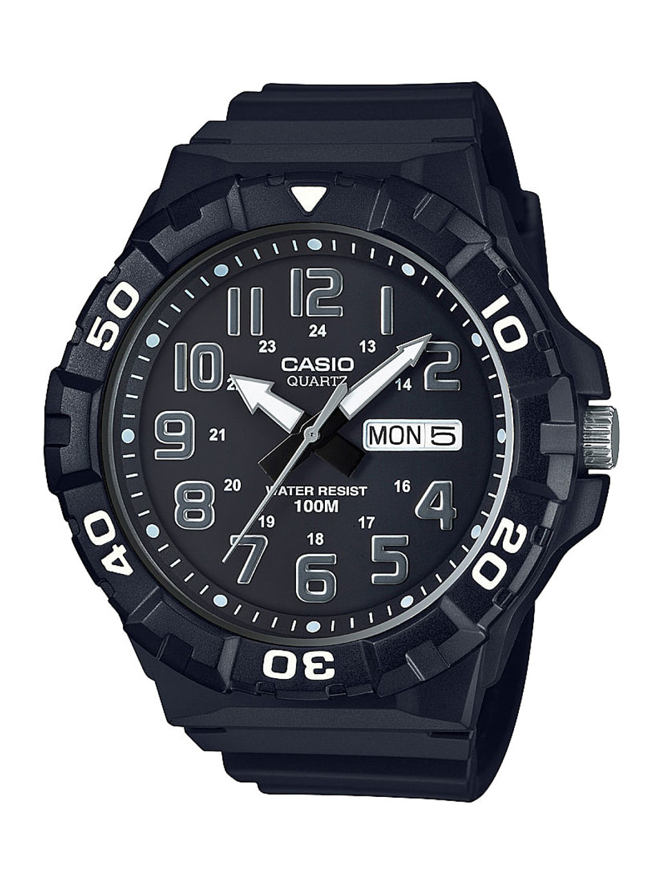 Casio Men's 'Diver Style' Quartz Resin Casual Watch, Color Black (Model: MRW-210H-1AVCF)