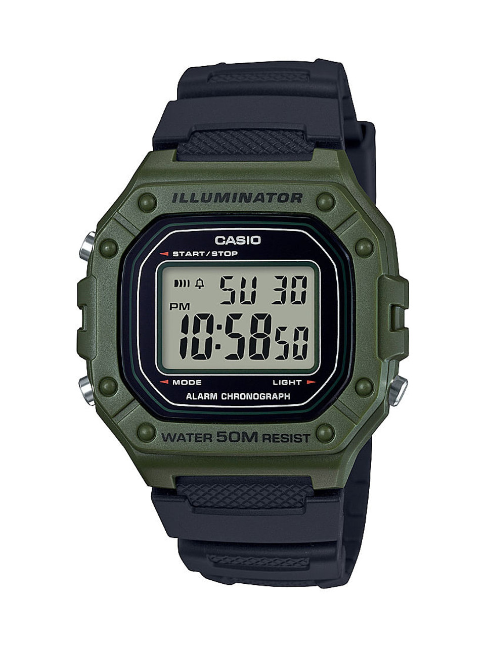 Casio Men's W218H-3A Green Digital Watch