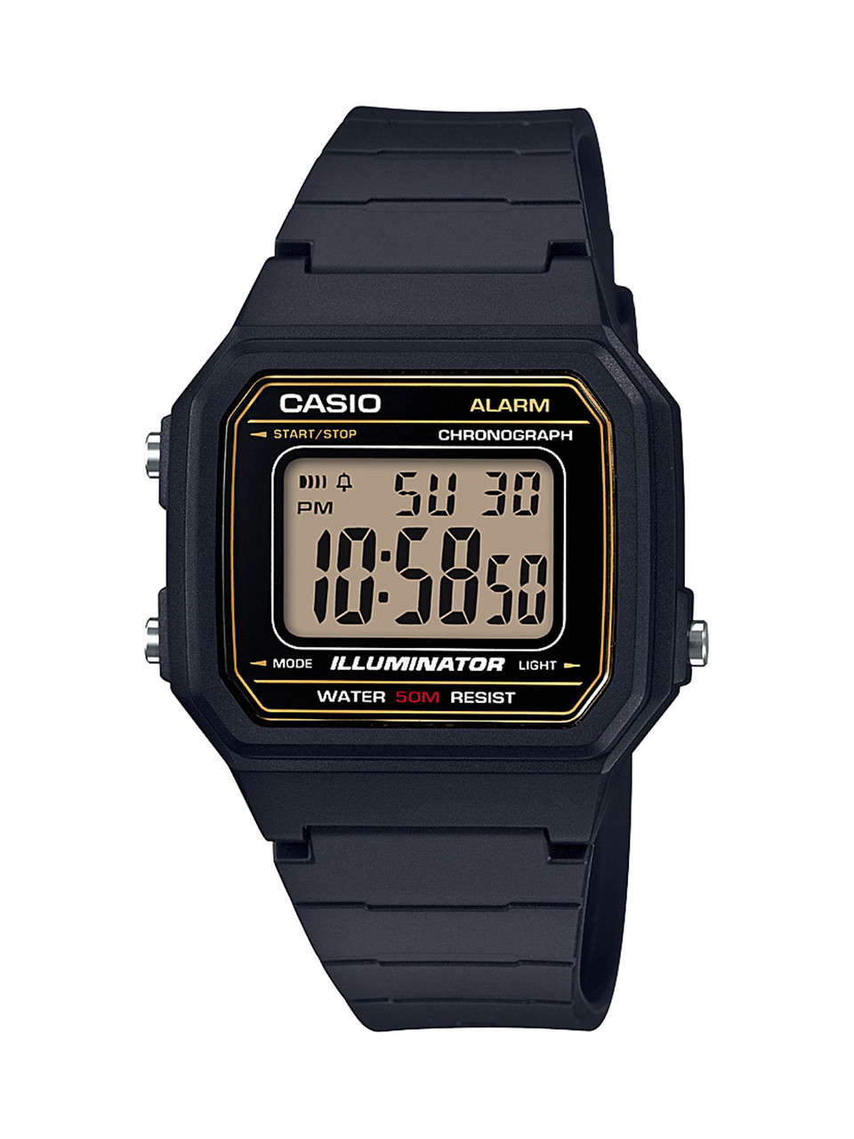 Casio Men's 'Classic' Quartz Resin Casual Watch, Color Black (Model: W-217H-9AVCF)