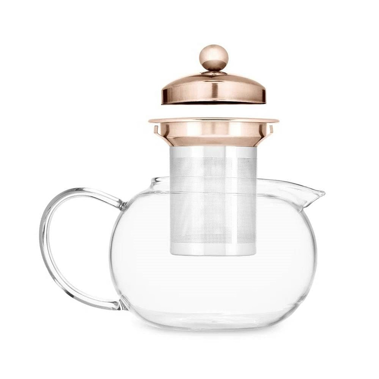 28 oz Glass Teapot with Removeable Rose Gold Stainless Steel Infuser