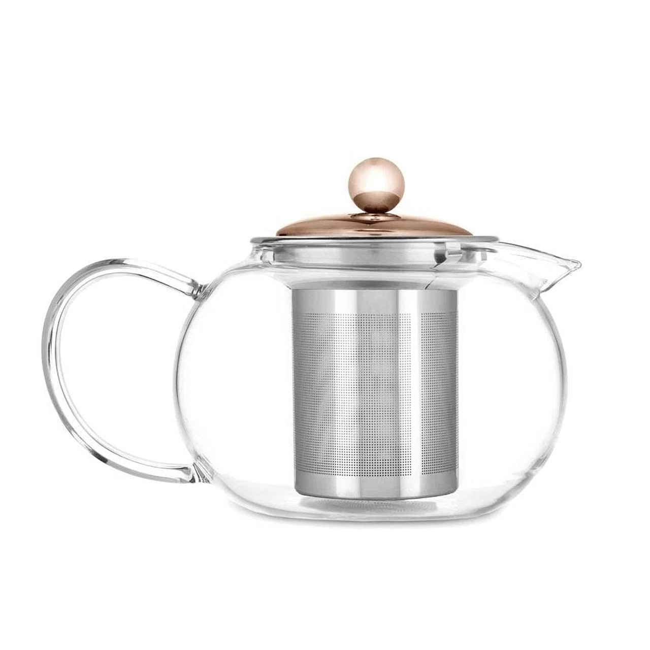 28 oz Glass Teapot with Removeable Rose Gold Stainless Steel Infuser