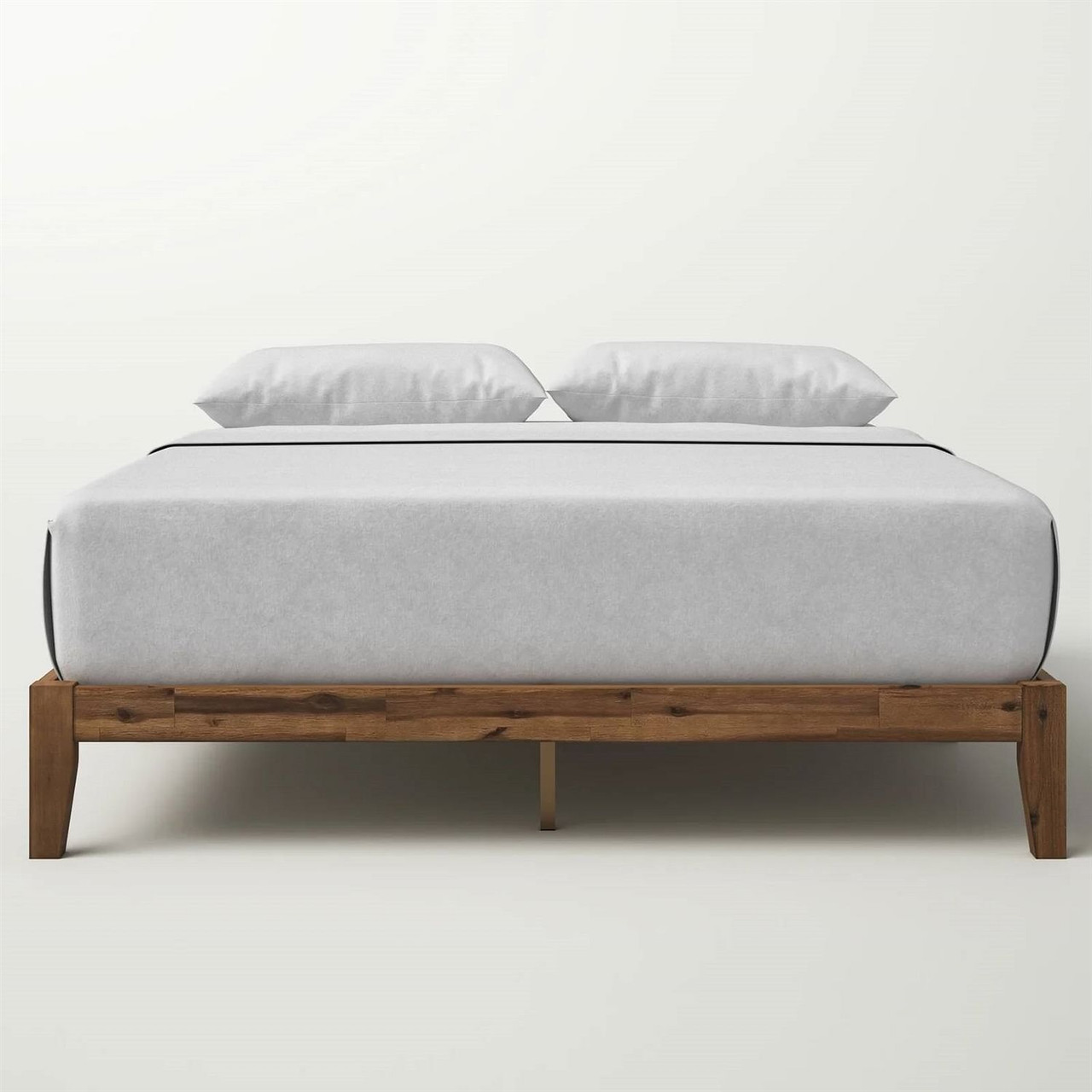 Queen Simple Modern Solid Wood Platform Bed Frame - 700 lb. Weight Capacity