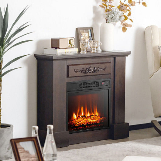 18 Inch Electric Fireplace Inserted with Adjustable LED Flame