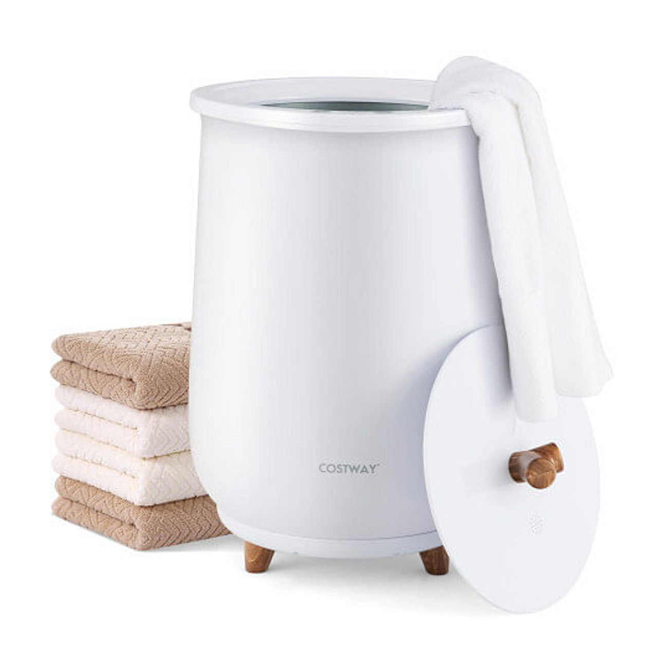 23L Large Luxury Bucket-Style Towel Warmer with Fragrant Disc Holder-Coffee