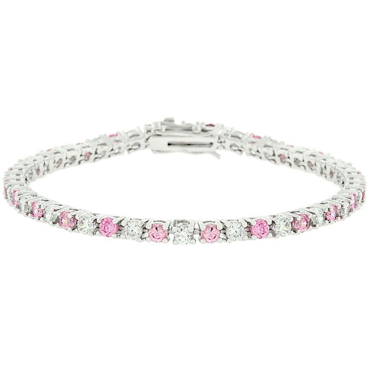 Lace Pink Cubic Zirconia Tennis Bracelet