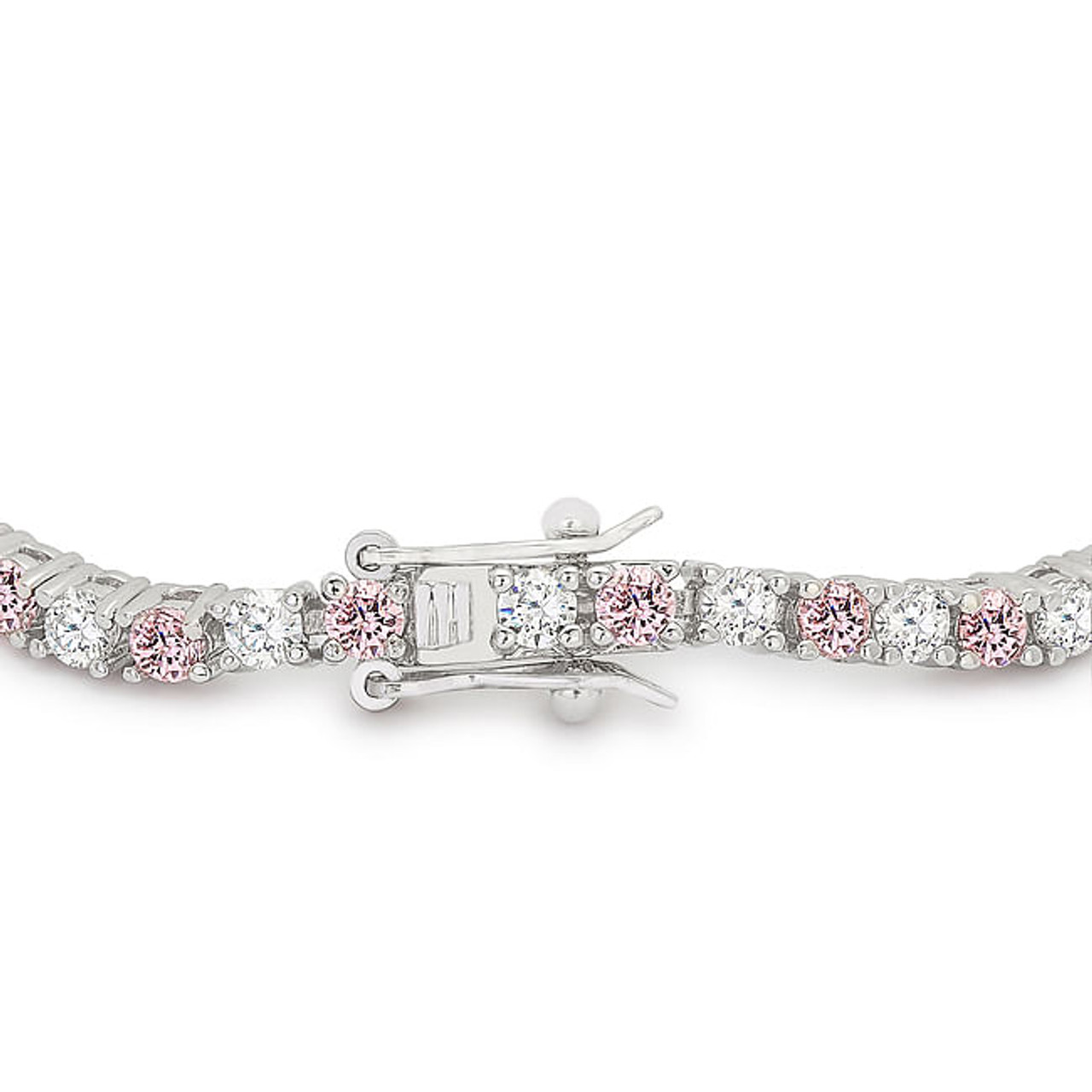 Lace Pink Cubic Zirconia Tennis Bracelet