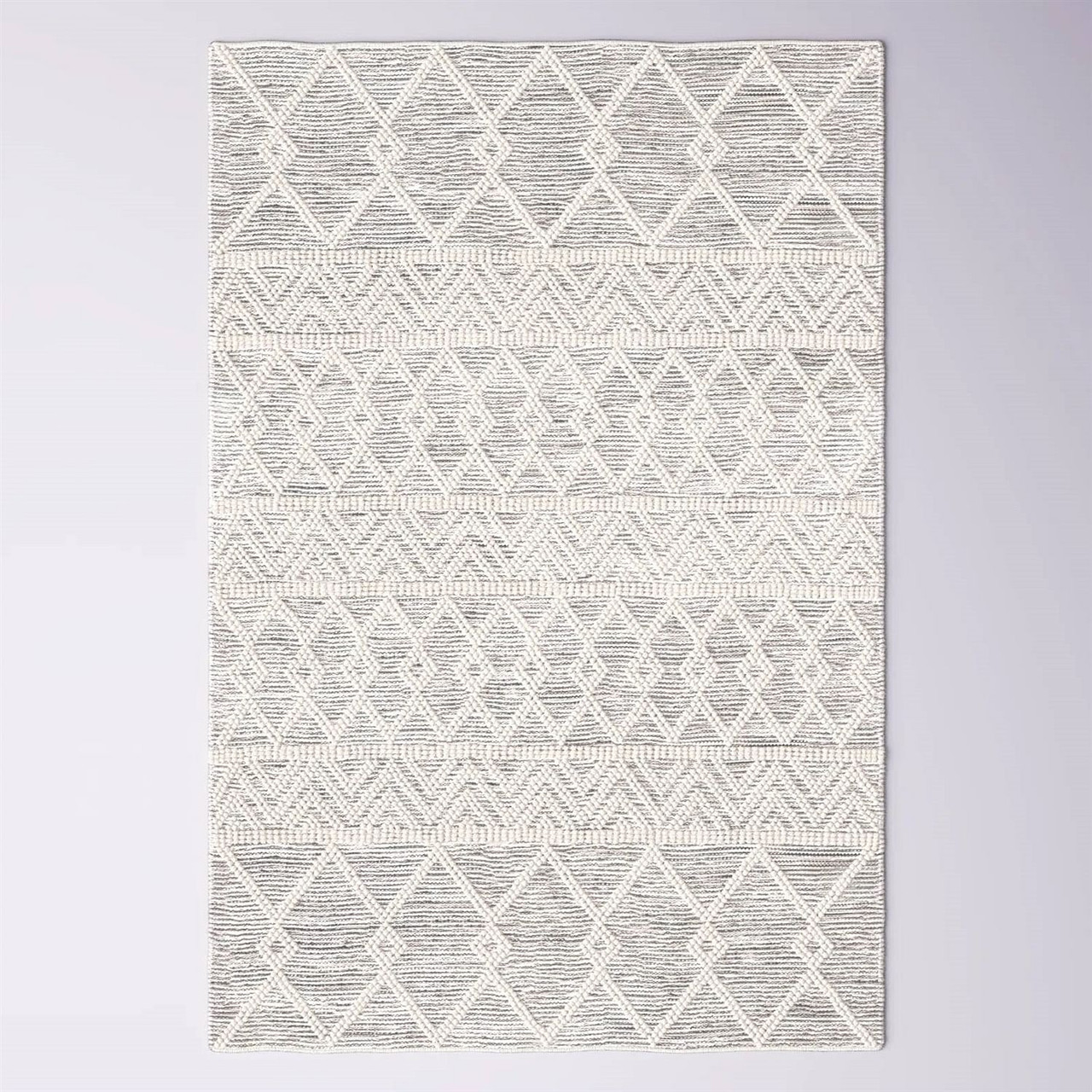 6-ft. x 9-ft. Hand Woven Wool Blend Grey Beige Ivory Persian Style Area Rug