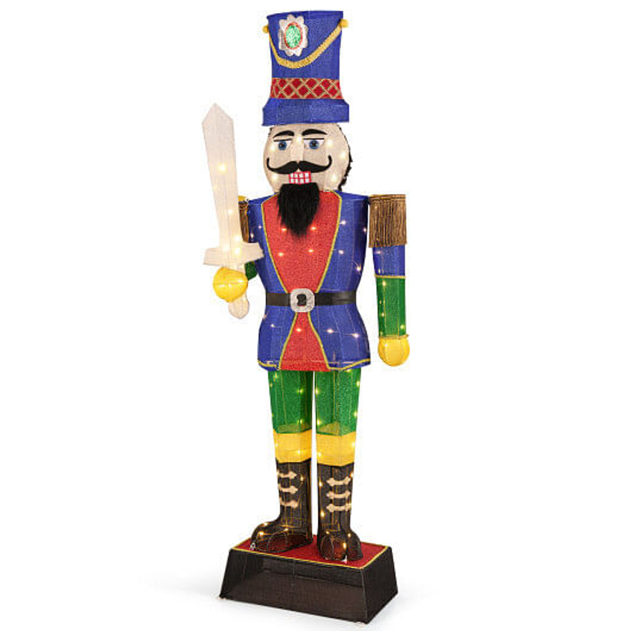 6 Feet Pre-Lit Nutcracker with Sword and 110 LED Lights 6 Feet Pre-Lit Nutcracker with Sword and 110 LED Lights