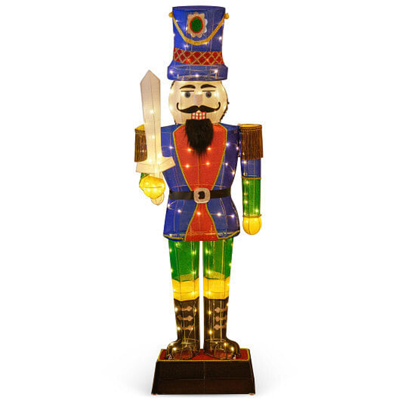 6 Feet Pre-Lit Nutcracker with Sword and 110 LED Lights 6 Feet Pre-Lit Nutcracker with Sword and 110 LED Lights