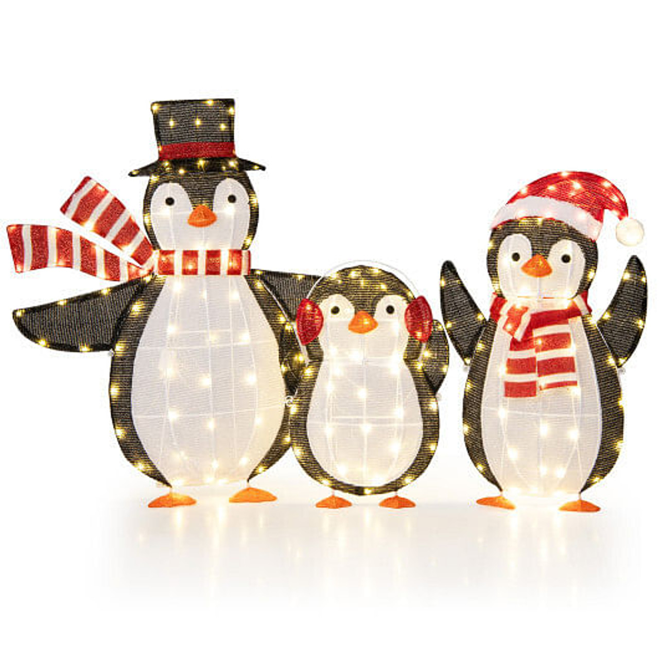 Light up Penguins Christmas Decorations with 194 LED Lights and Zip Ties Light up Penguins Christmas Decorations with 194 LED Lights and Zip Ties