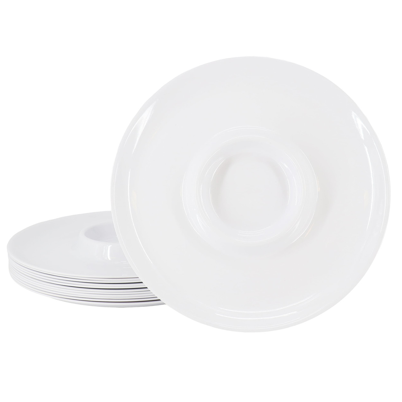 Gibson Home Grayson 12 Piece 12 Inch Round Melamine Chip and Dip Platter Set in White Gibson Home Grayson 12 Piece 12 Inch Round Melamine Chip and Dip Platter Set in White