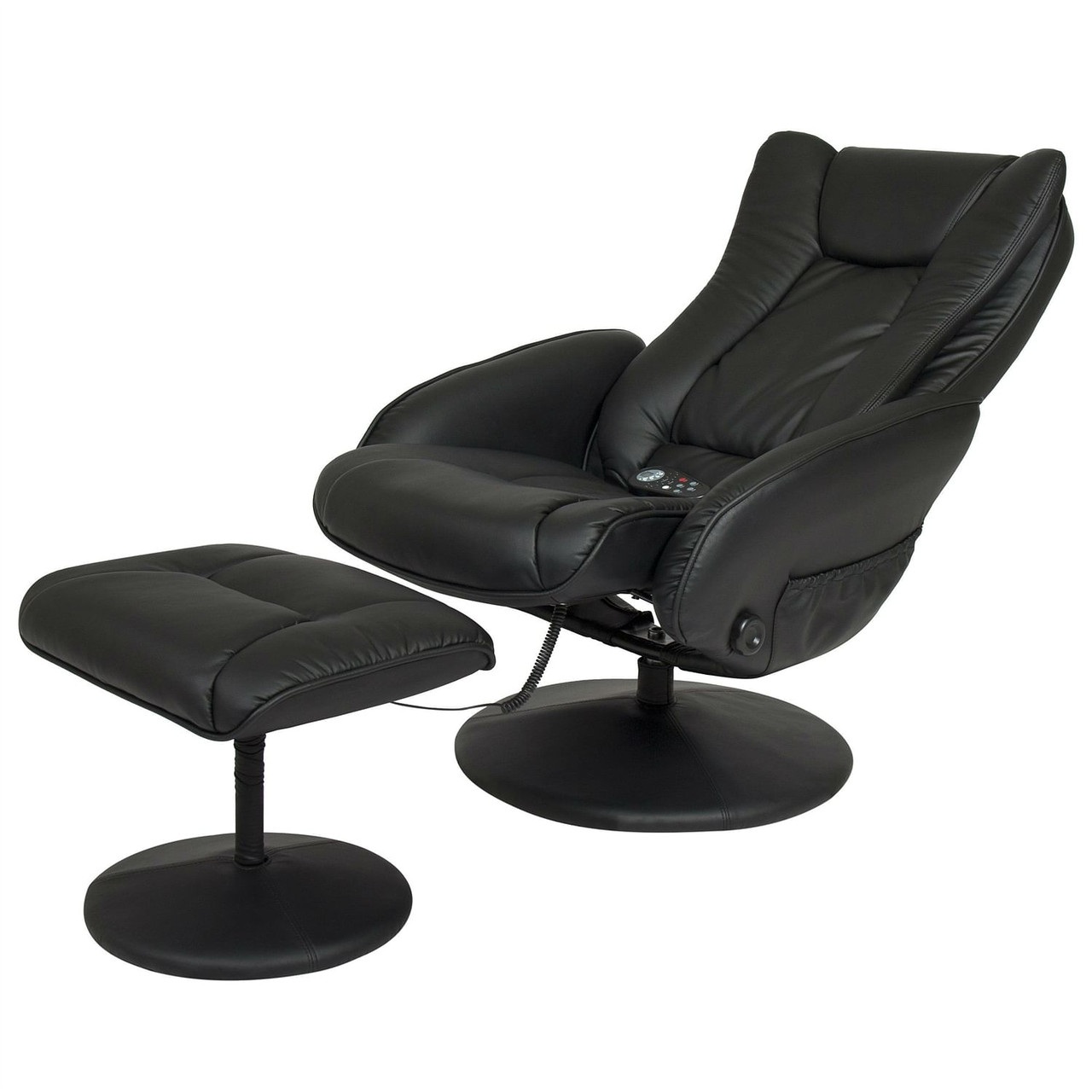 Sturdy Black Faux Leather Electric Massage Recliner Chair w/ Ottoman Sturdy Black Faux Leather Electric Massage Recliner Chair w/ Ottoman