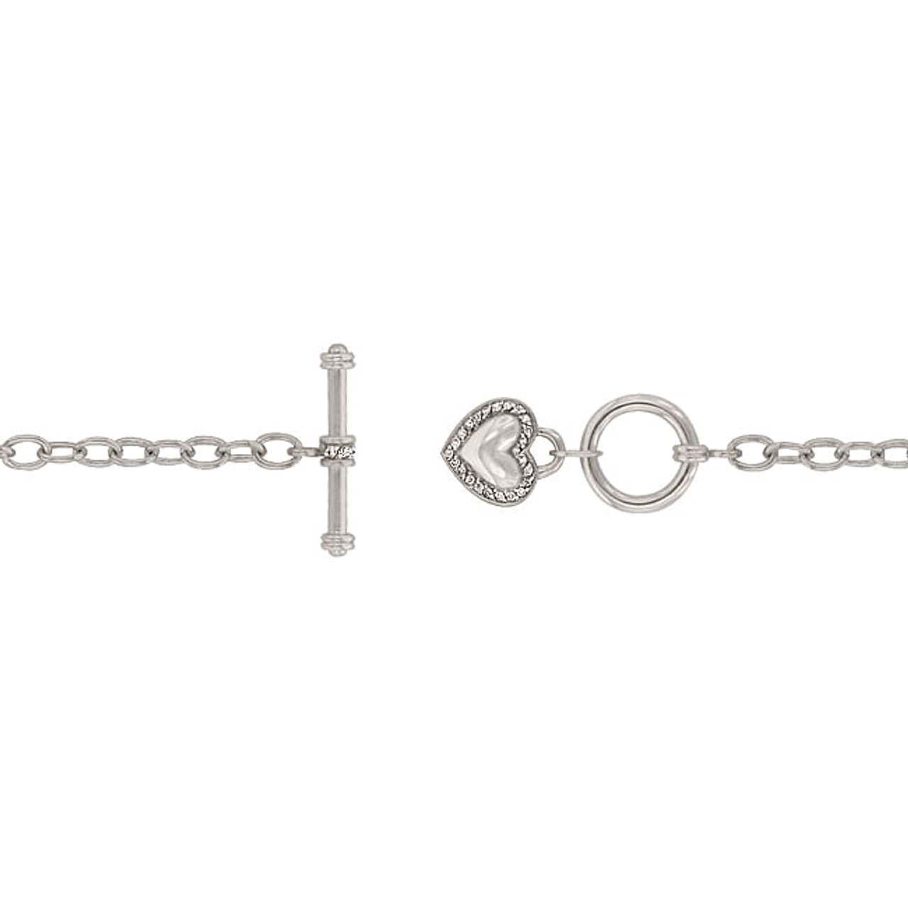 Toggle Pave Heart Necklace