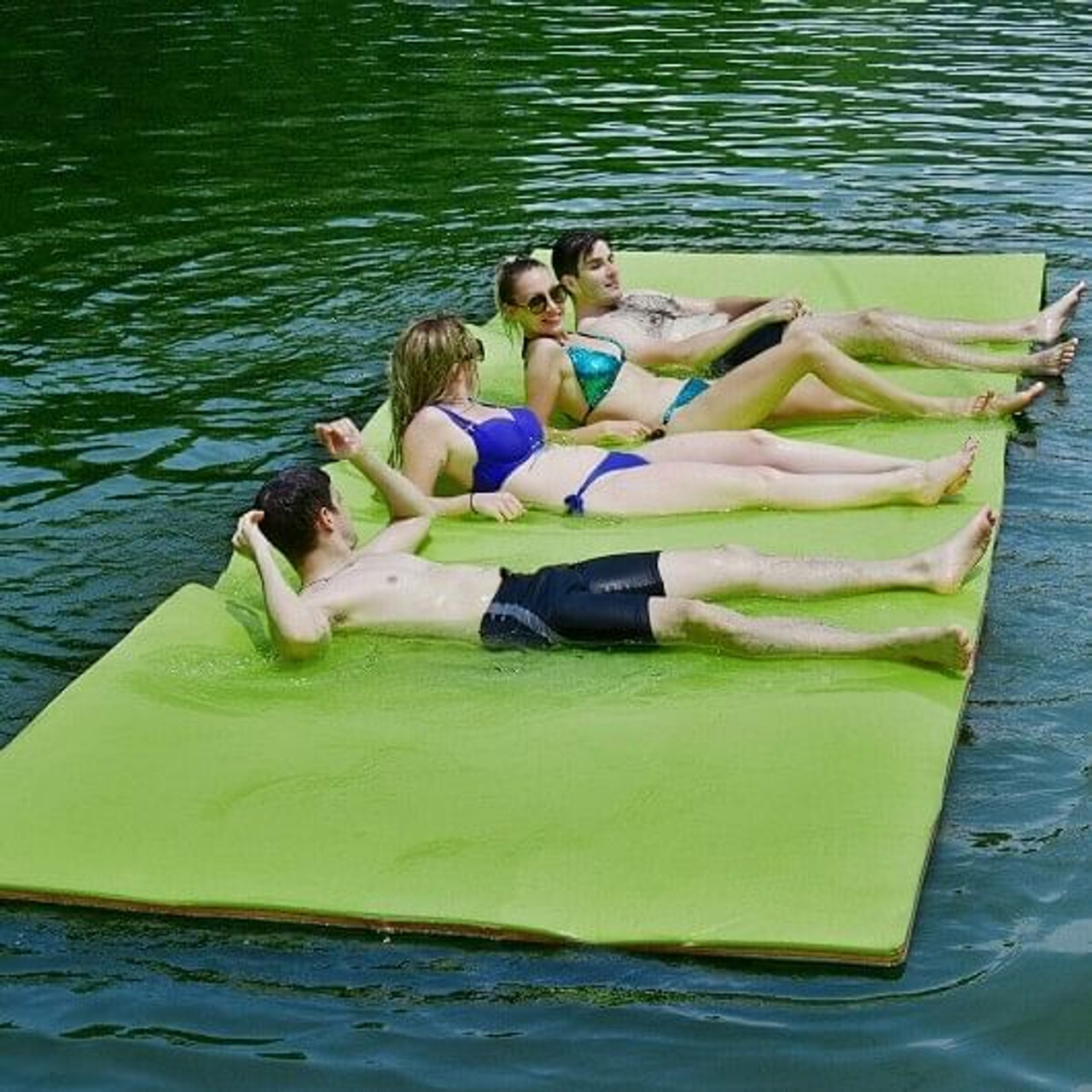 12' x 6' 3 Layer Floating Water Pad-Green