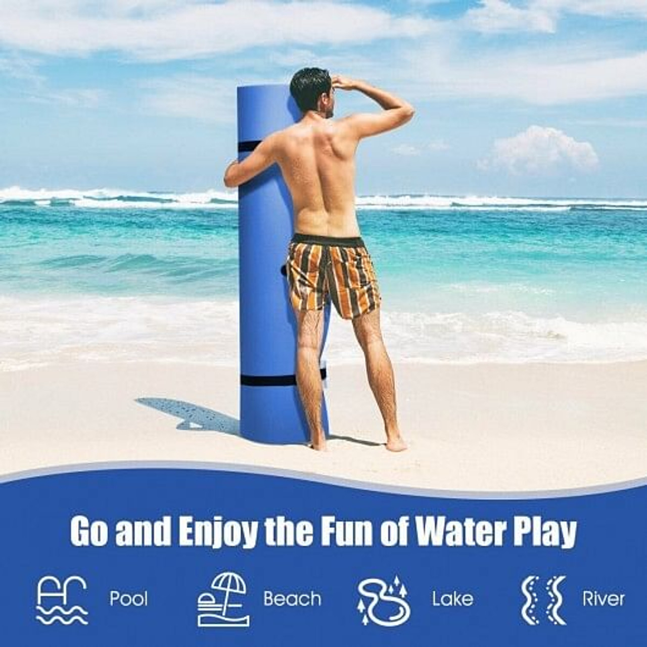 12' x 6' 3 Layer Floating Water Pad-Green