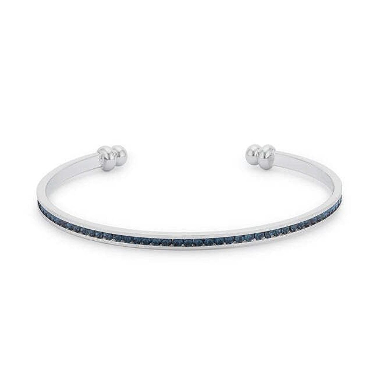 Channel-Set Montana Blue Cubic Zirconia Cuff