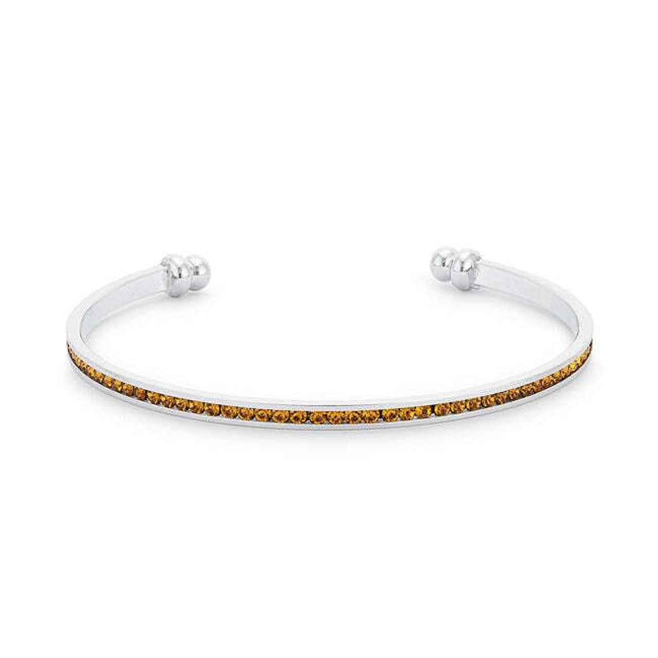 Channel-Set Canary Cubic Zirconia Cuff