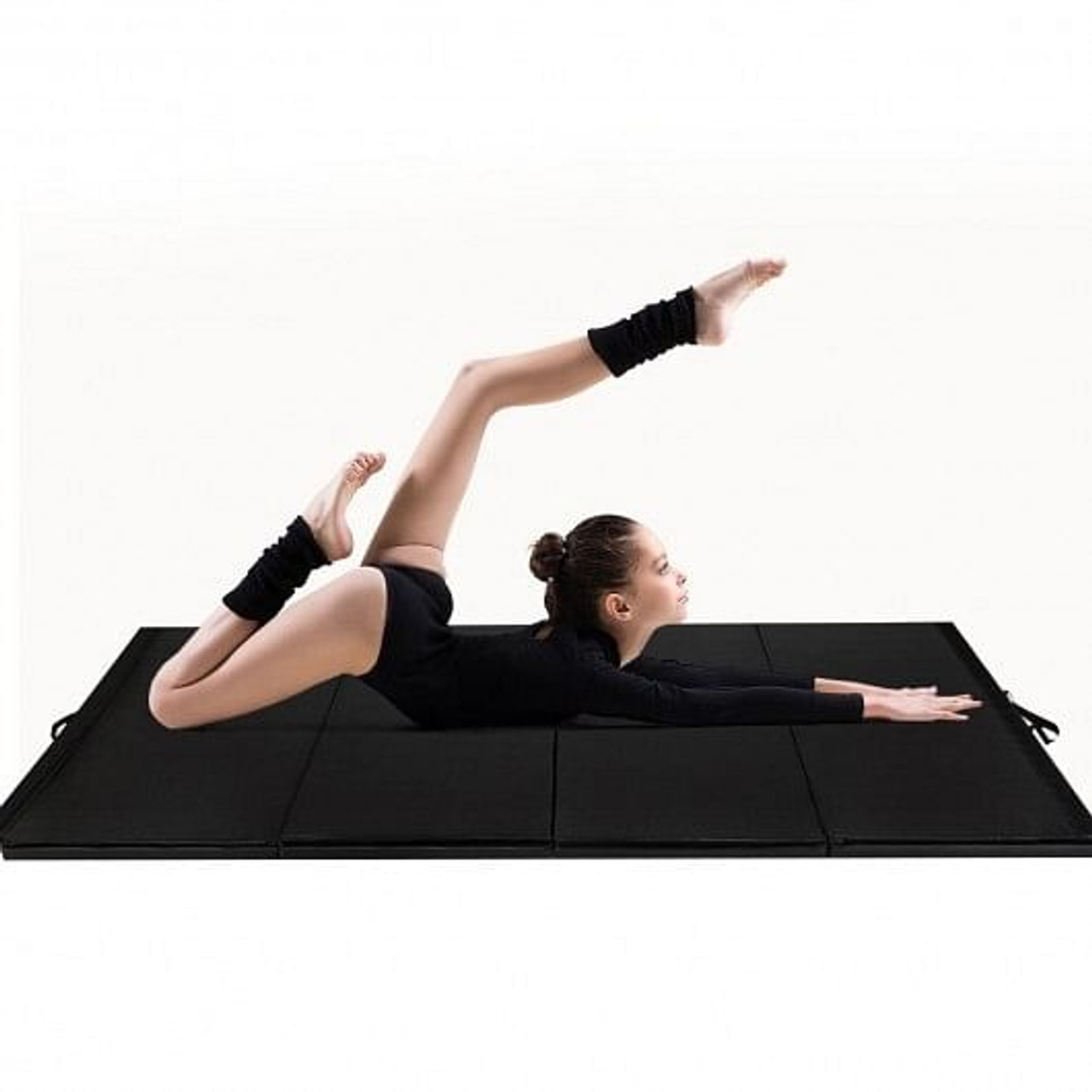 4 Feet x 10 Feet Thick Folding Panel Gymnastics Mat-Pink & Purple