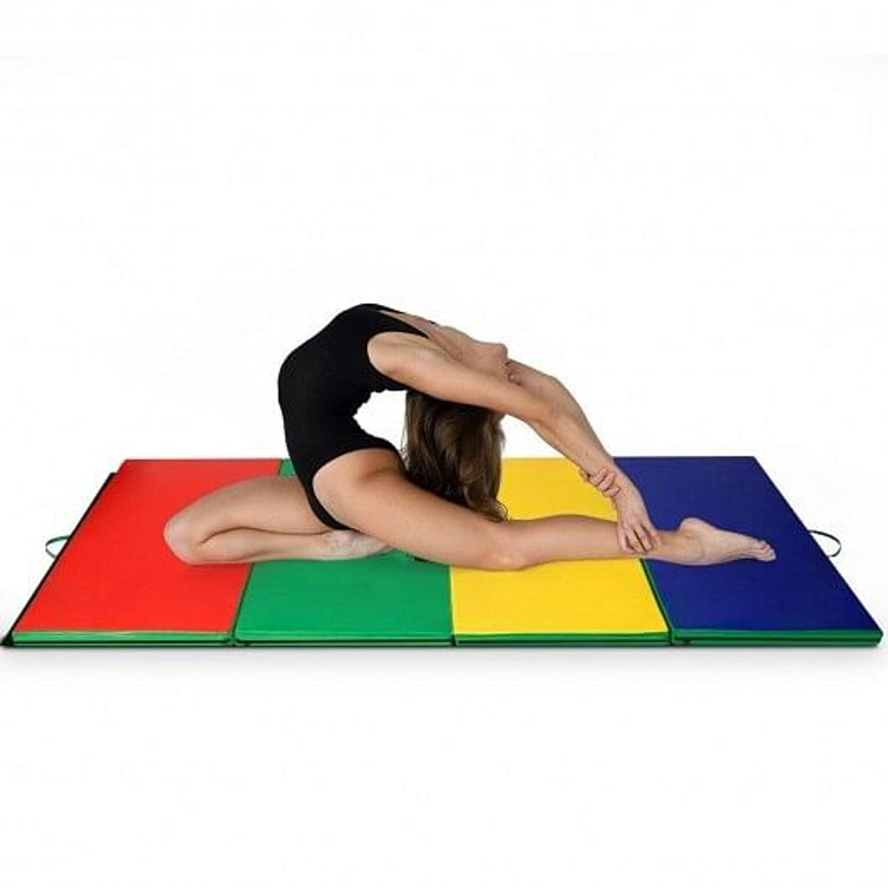 4 Feet x 10 Feet Thick Folding Panel Gymnastics Mat-Pink & Purple