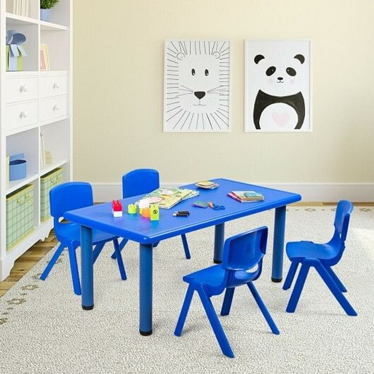 4-pack Kids Plastic Stackable Classroom Chairs-Red