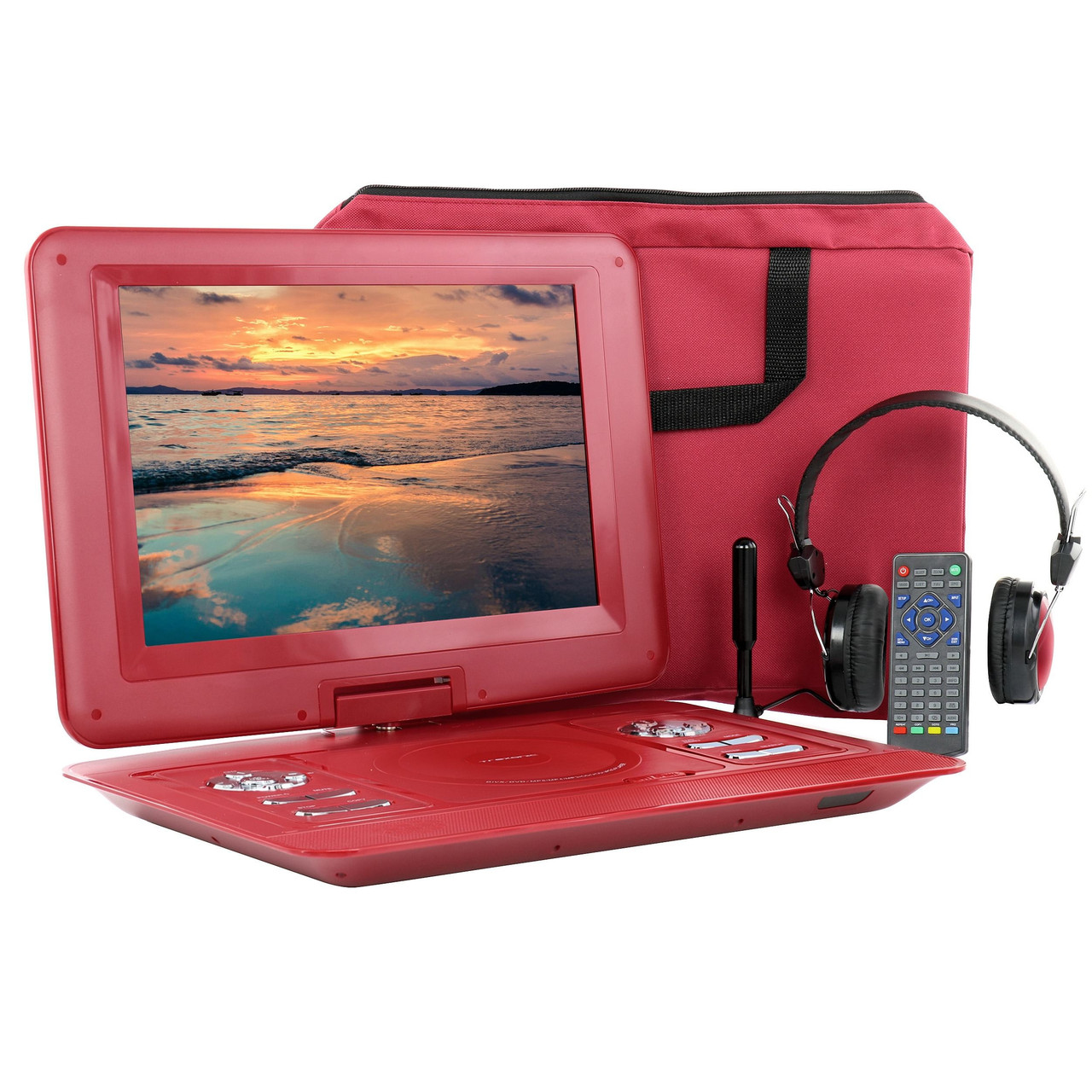 Trexonic 13.3 Inch Portable TV+DVD Player with Color TFT LED Screen and USB/HD/AV Inputs