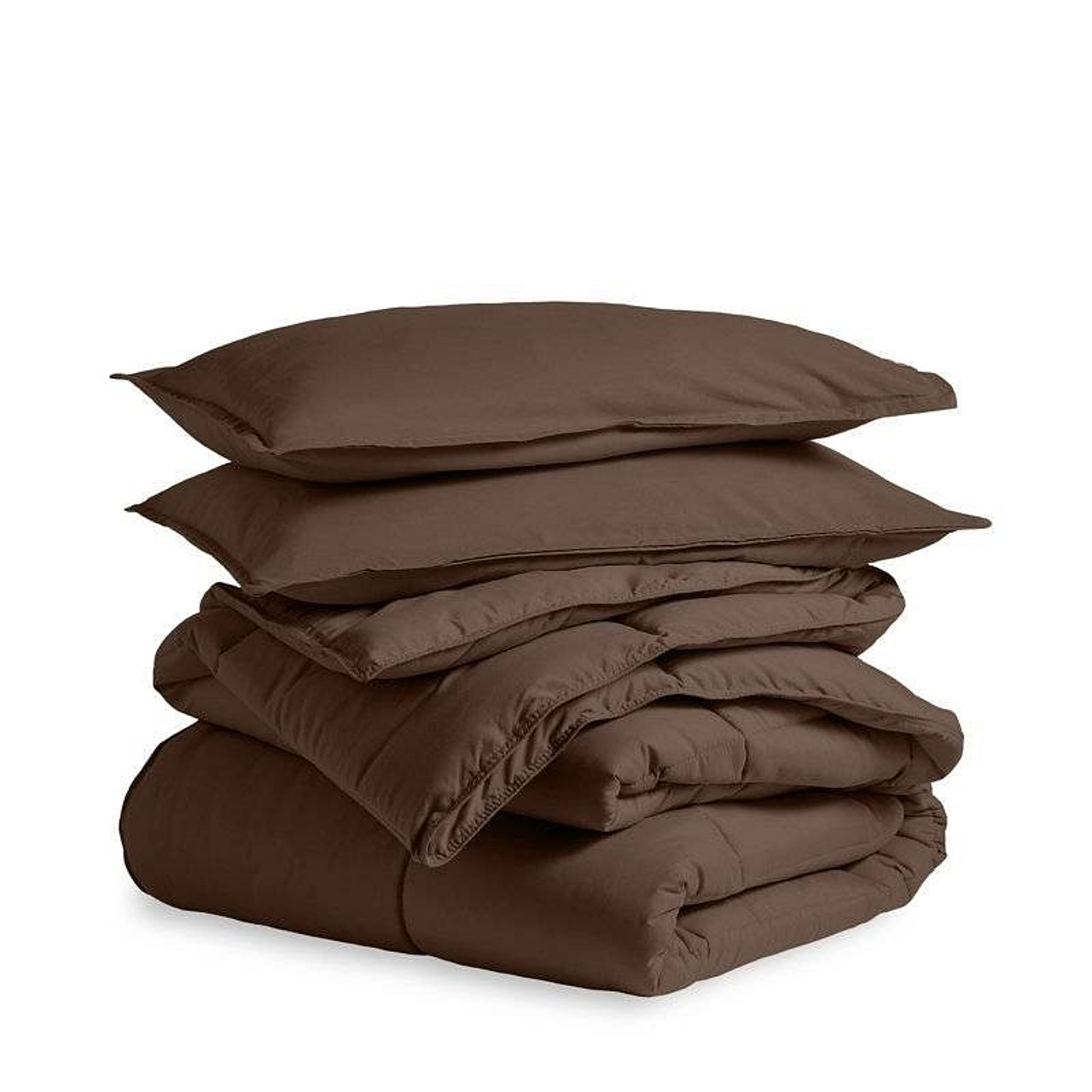 Queen size 3-Piece Down Alternative Microfiber Comforter Set in Chocolate Brown Queen size 3-Piece Down Alternative Microfiber Comforter Set in Chocolate Brown