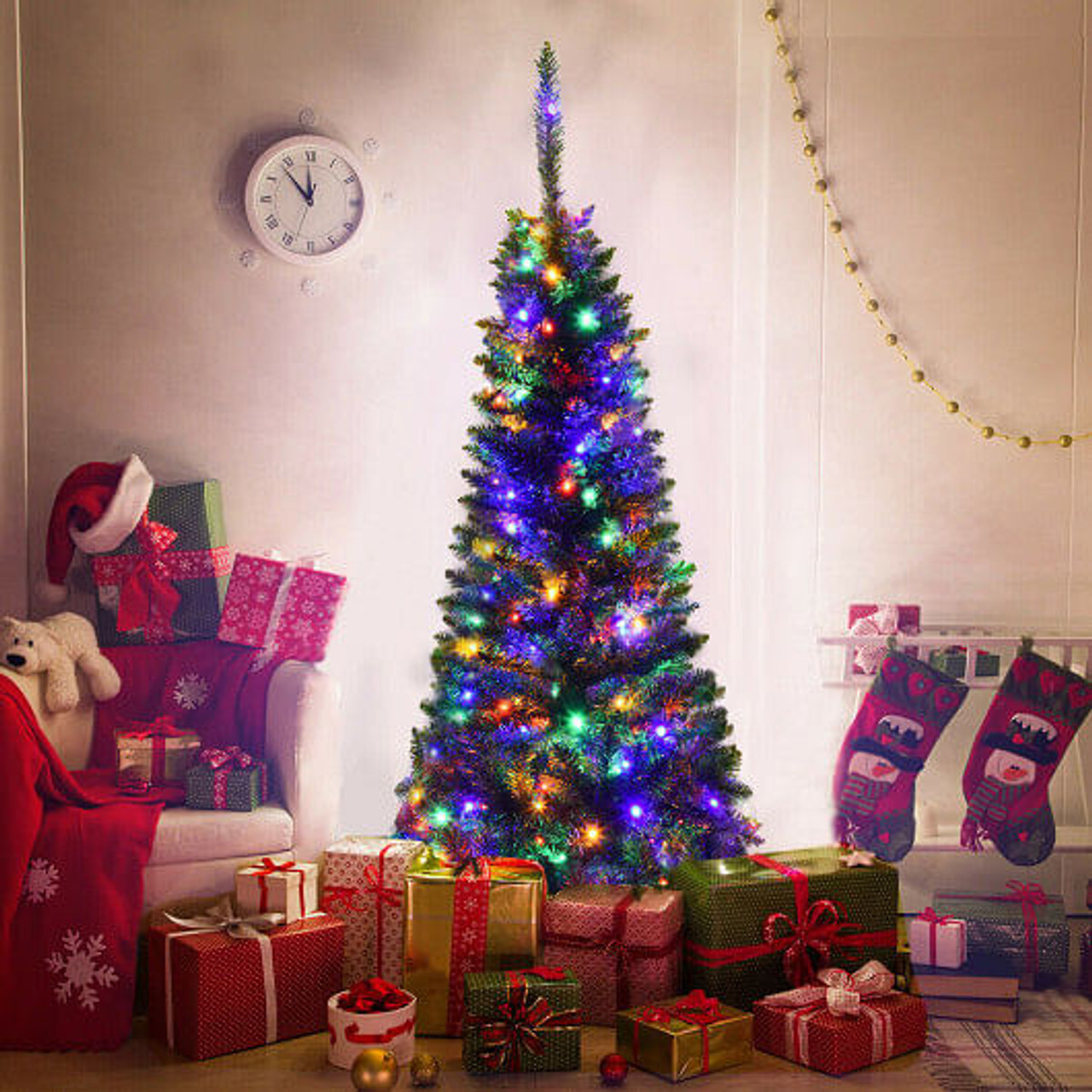 Artificial National Foot Kingswood Fir Pencil Christmas Tree-7.5 ft