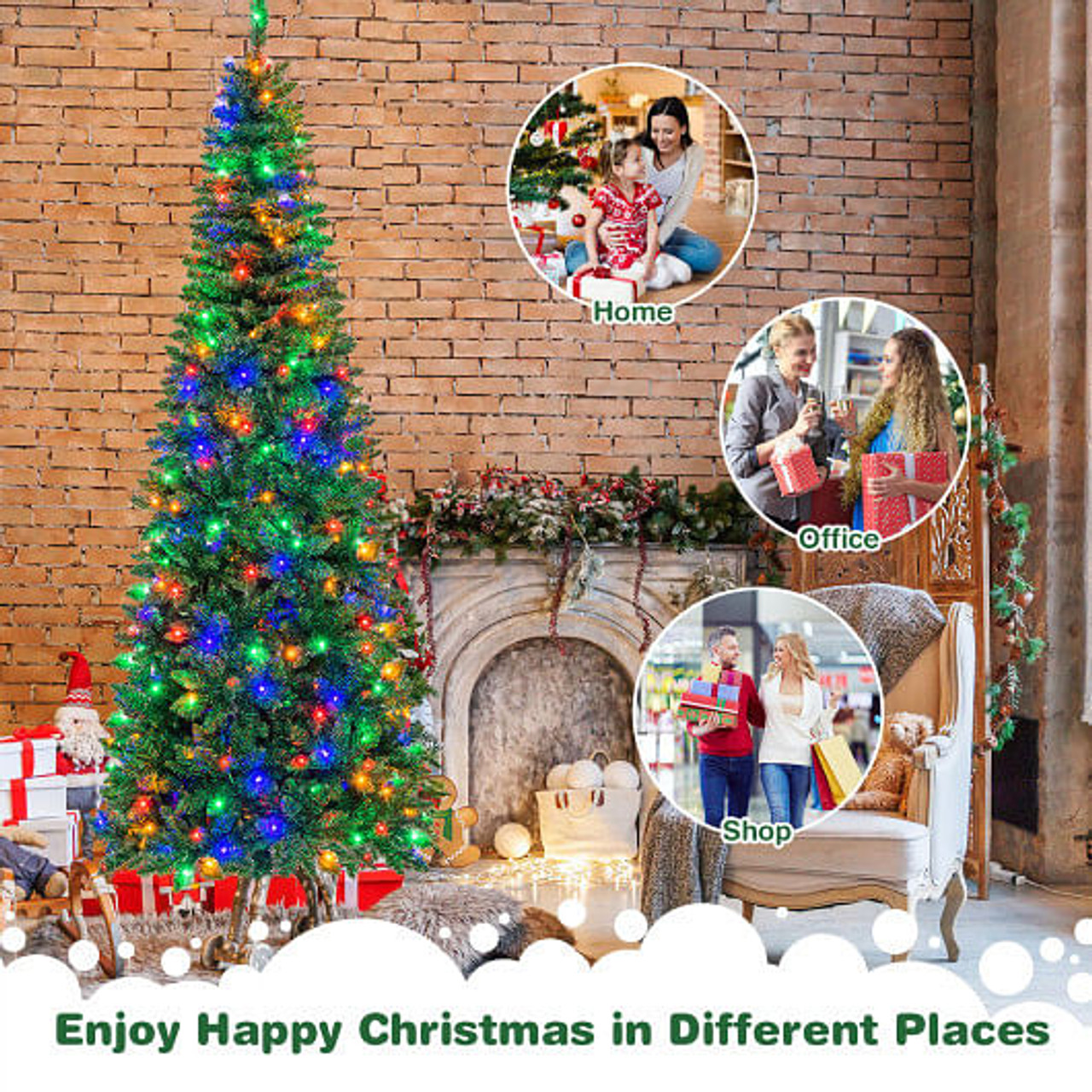 Artificial National Foot Kingswood Fir Pencil Christmas Tree-7.5 ft