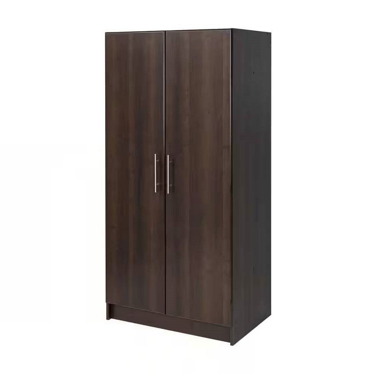 Bedroom Armoire Wardrobe Cabinet Closet with Hanging Rail in Brown Wood Finish Bedroom Armoire Wardrobe Cabinet Closet with Hanging Rail in Brown Wood Finish