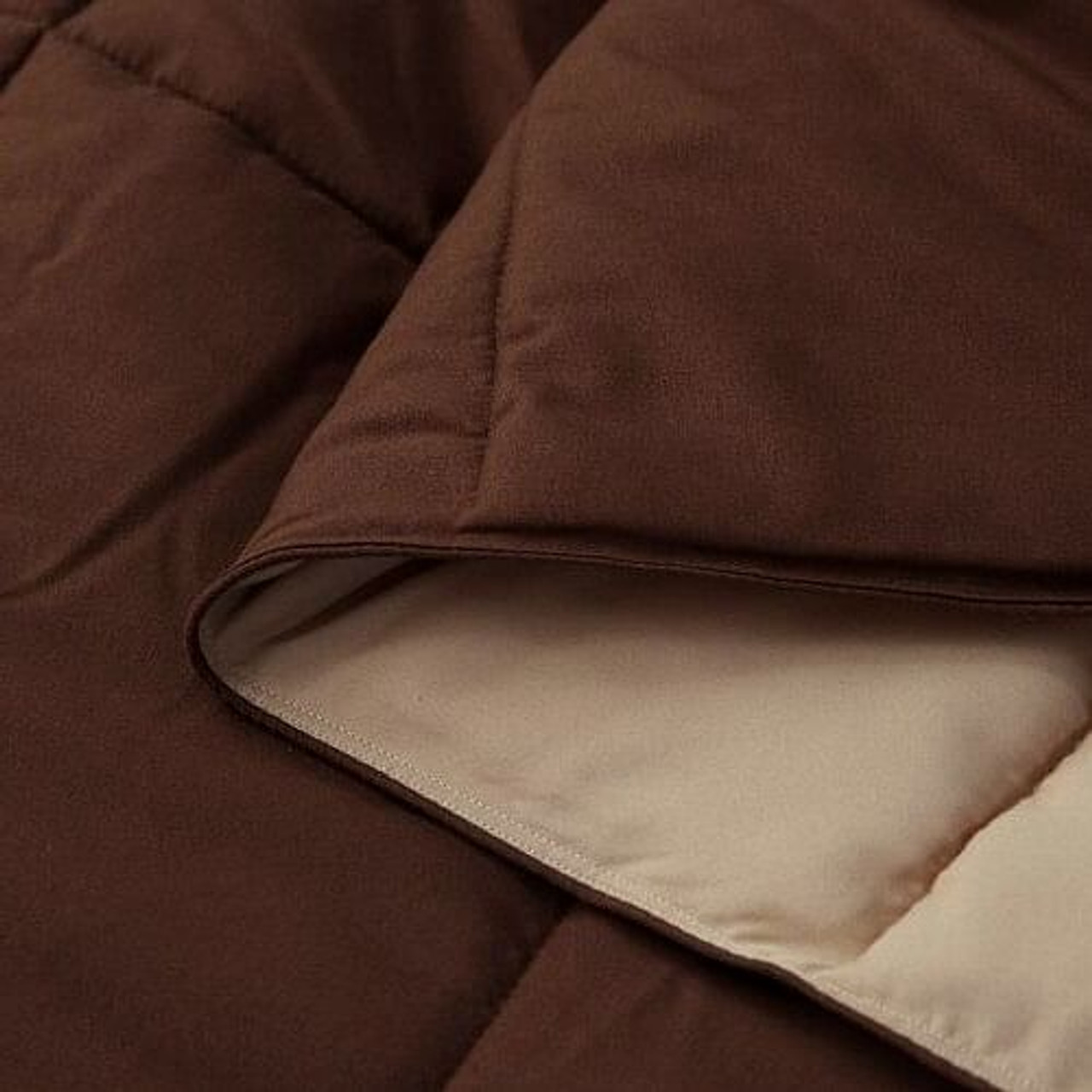 Twin/Twin XL Traditional Microfiber Reversible 3 Piece Comforter Set in Brown Twin/Twin XL Traditional Microfiber Reversible 3 Piece Comforter Set in Brown