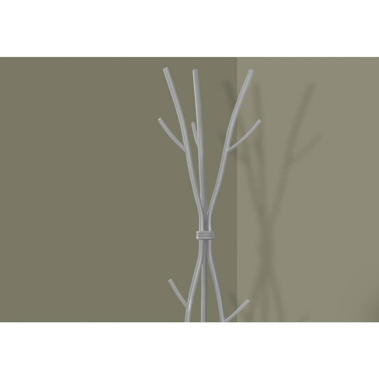 74-inch Freestanding Silver Metal Coat Rack Entryway Hall Tree Umbrella Stand