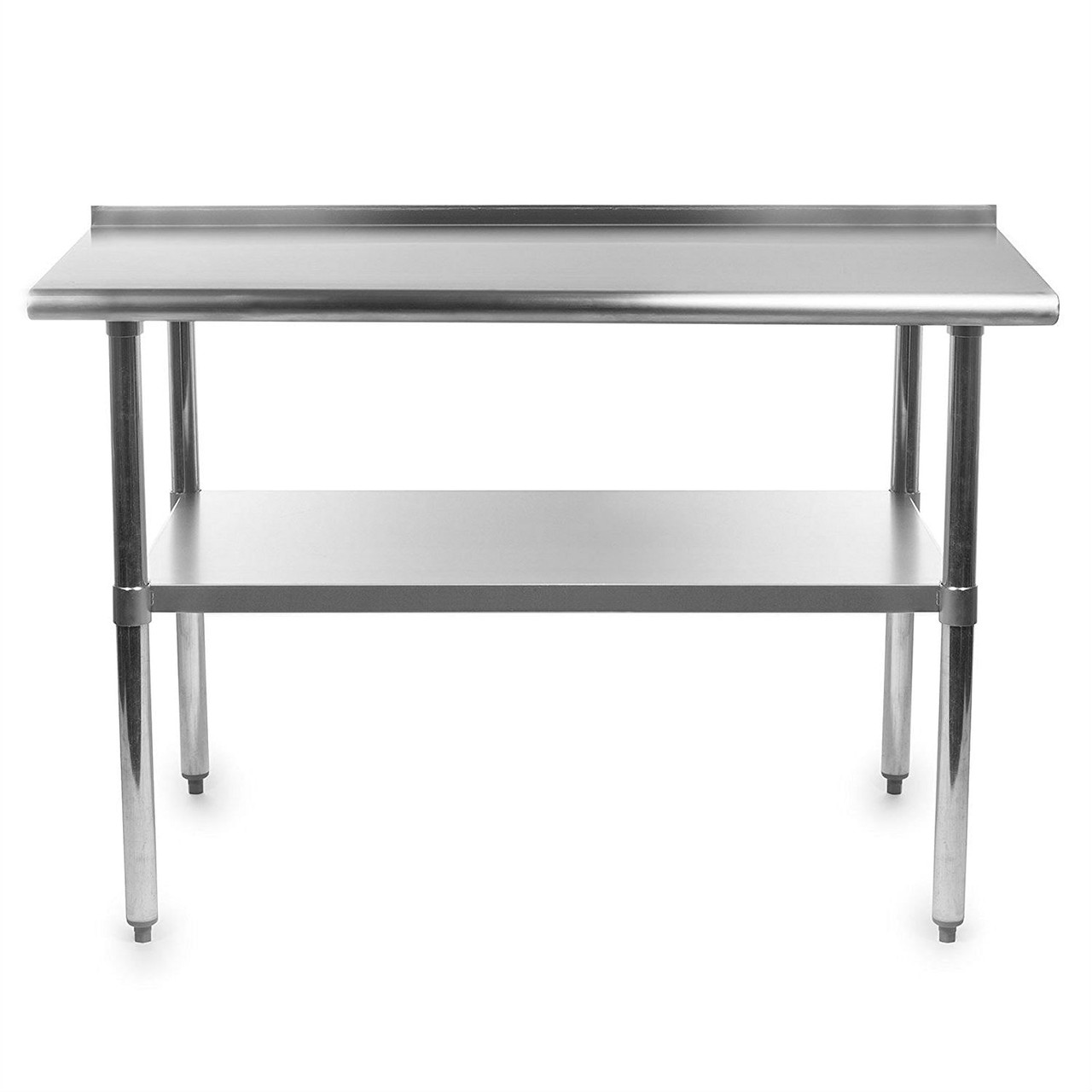 Heavy Duty 48 x 24 inch Stainless Steel Kitchen Prep Work Table with Backsplash Heavy Duty 48 x 24 inch Stainless Steel Kitchen Prep Work Table with Backsplash