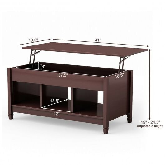 Lift Top Coffee Table with Hidden Storage Compartment-Black
