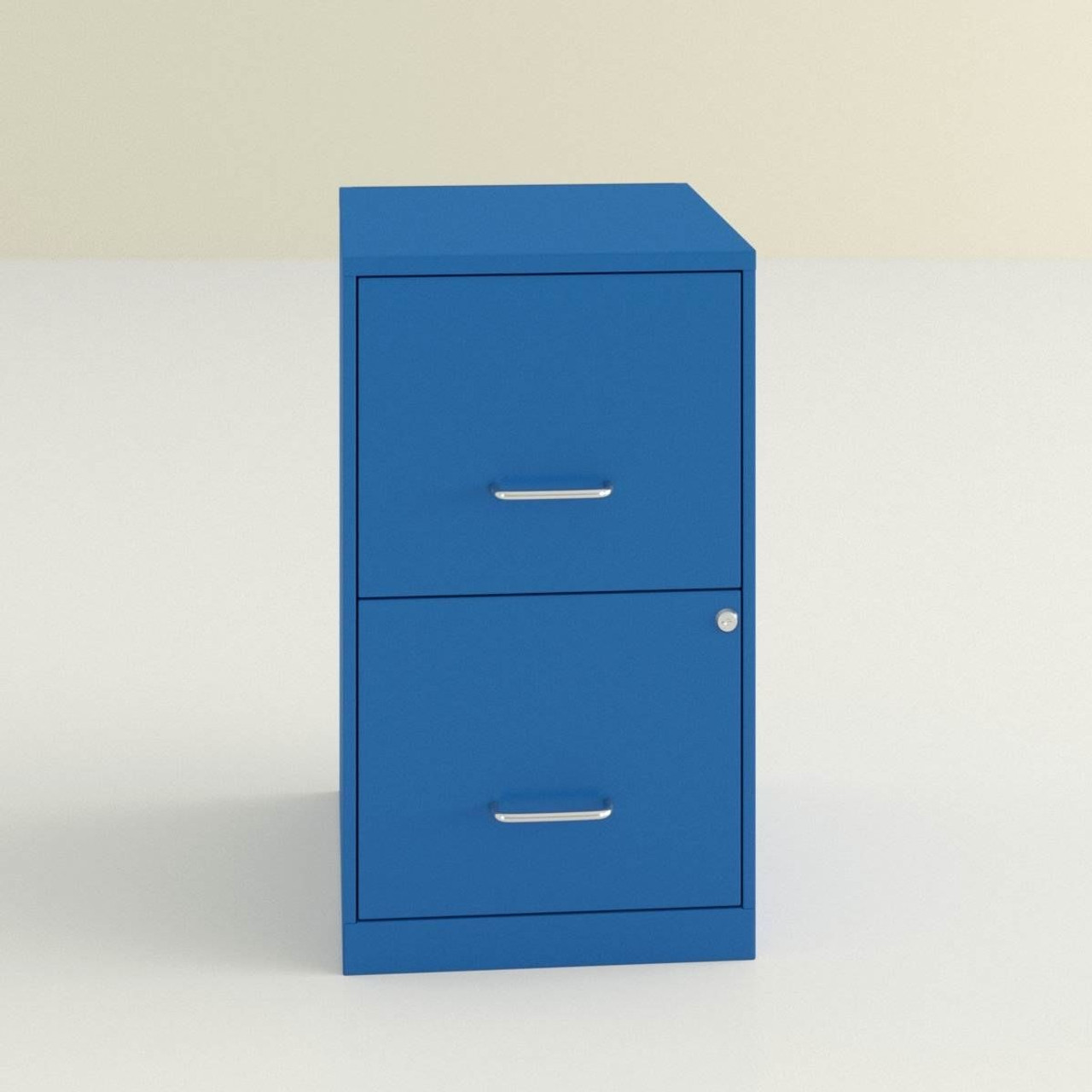 Blue Metal 2-Drawer Vertical Key Locking Heavy Duty Filing Cabinet