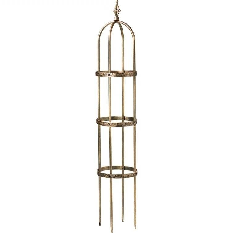 60-inch Copper Finish Steel Outdoor Garden Trellis Obelisk