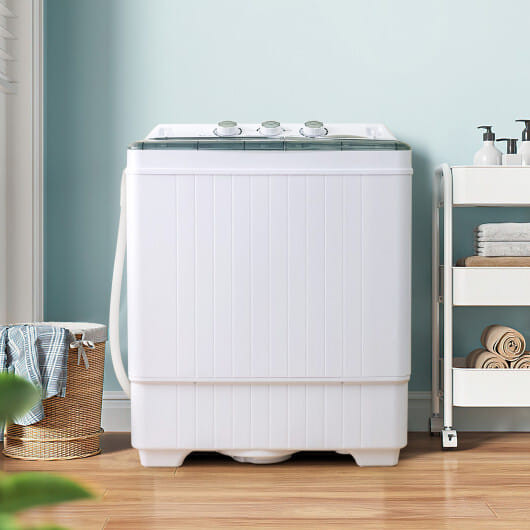 Portable Twin Tub Washing Machine with Timer Control