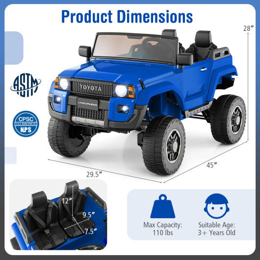 24V 2 Seater Ride on Car 4WD/2WD Switchable for Kids with Remote for Ages 3+-Black